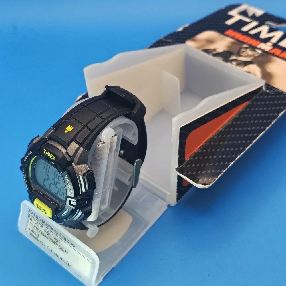 New! Vintage 2015 Timex Iron Man 38mm Mens‎ Quartz Digital Watch Nos Full Set